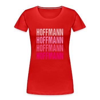 Hoffmann Retro Pink Surname Gift Idea - Women's Premium Organic T-Shirt - red - Front - Mia (176cm)