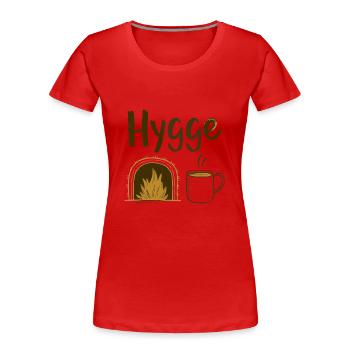 HYGGE - T-shirt bio Premium Femme - rouge - Devant - Mia (176cm)
