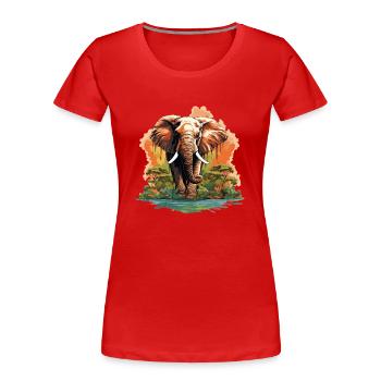 Elefanten Elefant - Frauen Premium Bio T-Shirt - Rot - Vorne - Mia (176cm)