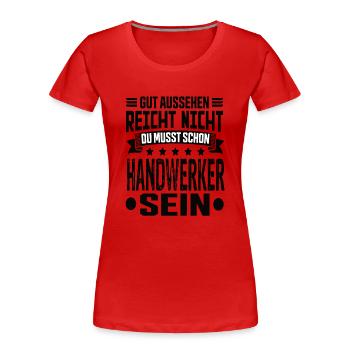 Craftsman - Women's Premium Organic T-Shirt - red - Front - Mia (176cm)
