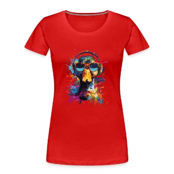 Ente - Frauen Premium Bio T-Shirt - Rot - Vorne - Mia (176cm)