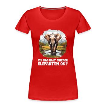 Elefanten Elefant - Frauen Premium Bio T-Shirt - Rot - Vorne - Mia (176cm)