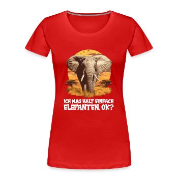Elefanten Elefant - Frauen Premium Bio T-Shirt - Rot - Vorne - Mia (176cm)