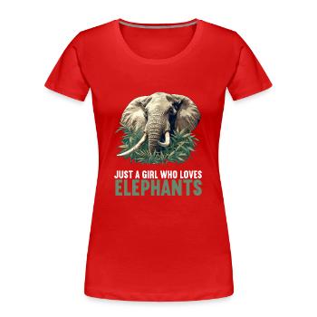 Elefanten Elefant - Frauen Premium Bio T-Shirt - Rot - Vorne - Mia (176cm)
