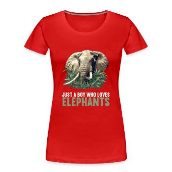 Elefanten Elefant - Frauen Premium Bio T-Shirt - Rot - Vorne - Mia (176cm)