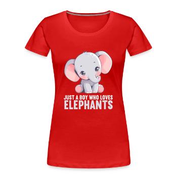Elefanten Elefant - Frauen Premium Bio T-Shirt - Rot - Vorne - Mia (176cm)