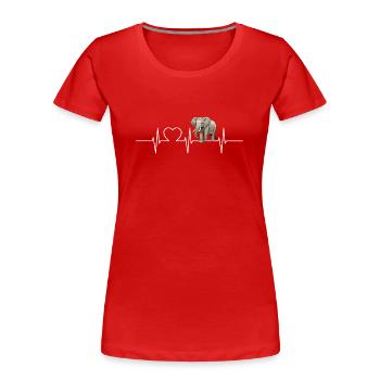 Elefanten Elefant - Frauen Premium Bio T-Shirt - Rot - Vorne - Mia (176cm)