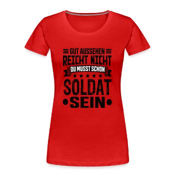 Soldat - Frauen Premium Bio T-Shirt - Rot - Vorne - Mia (176cm)