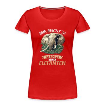 Elefanten Elefant - Frauen Premium Bio T-Shirt - Rot - Vorne - Mia (176cm)