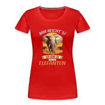 Elefanten Elefant - Frauen Premium Bio T-Shirt - Rot - Vorne - Mia (176cm)