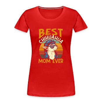 Dog Mom Mom Dog Lover Retro Best - Women's Premium Organic T-Shirt - red - Front - Mia (176cm)