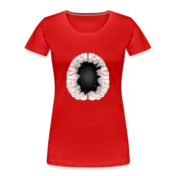 Cerveau Idiot Idiot Cerveau Intelligence - T-shirt bio Premium Femme - rouge - Devant - Mia (176cm)