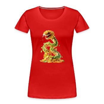 Schlange Nudeln - Frauen Premium Bio T-Shirt - Rot - Vorne - Mia (176cm)