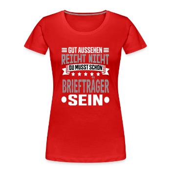 Facteur - T-shirt bio Premium Femme - rouge - Devant - Mia (176cm)