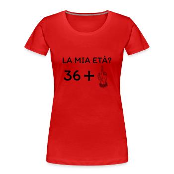 Mon âge 37 ans - T-shirt bio Premium Femme - rouge - Devant - Mia (176cm)