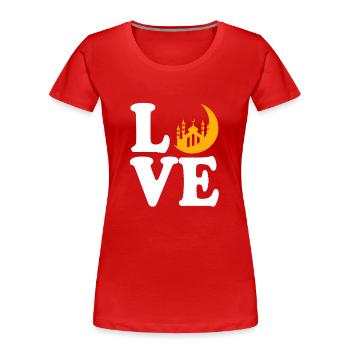 Muslim Islam Moslem Muslima Eid Mubarak - Women's Premium Organic T-Shirt - red - Front - Mia (176cm)