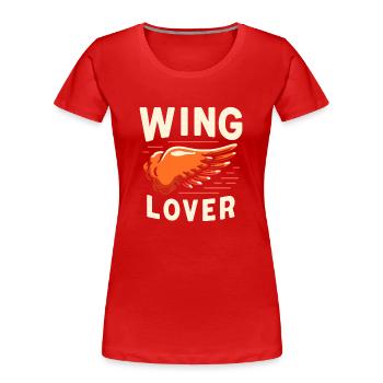 Hot Chicken Wings Spicy Wings Buffalo Wings - Women's Premium Organic T-Shirt - red - Front - Mia (176cm)