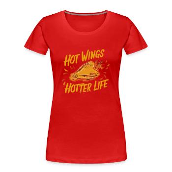 Hot Chicken Wings Spicy Wings Buffalo Wings - Women's Premium Organic T-Shirt - red - Front - Mia (176cm)