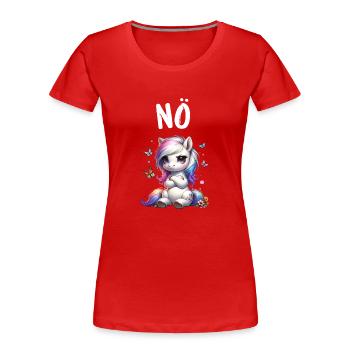 Pferd Lustiger Spruch Nö für Pferdeliebhaber - Frauen Premium Bio T-Shirt - Rot - Vorne - Mia (176cm)