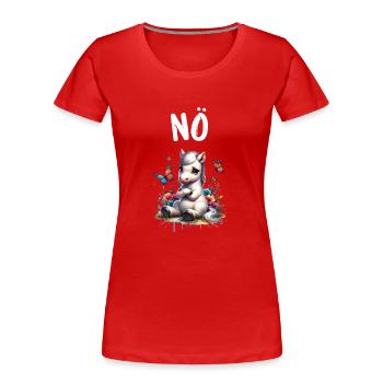 Pferd Lustiger Spruch Nö für Pferdeliebhaber - Frauen Premium Bio T-Shirt - Rot - Vorne - Mia (176cm)