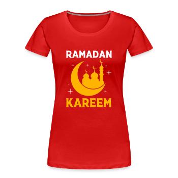 Muslim Islam Moslem Muslima Eid Mubarak - Women's Premium Organic T-Shirt - red - Front - Mia (176cm)