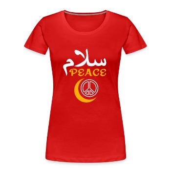 Muslim Frieden - Frauen Premium Bio T-Shirt - Rot - Vorne - Mia (176cm)