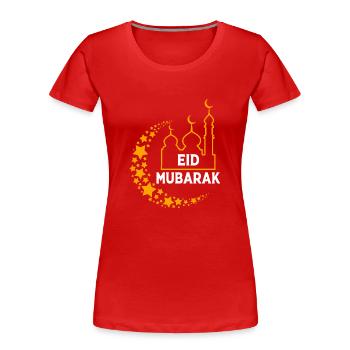 Muslim Islam Moslem Muslima Eid Mubarak - Women's Premium Organic T-Shirt - red - Front - Mia (176cm)