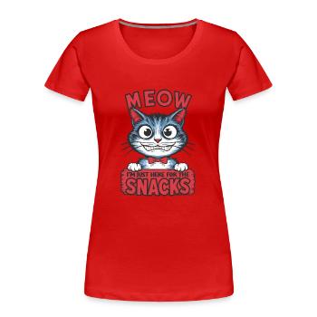 Miaou Drôle Chat Dictons Chat Dire - T-shirt bio Premium Femme - rouge - Devant - Mia (176cm)