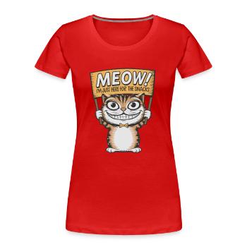 Miaou Drôle Chat Dictons Chat Dire - T-shirt bio Premium Femme - rouge - Devant - Mia (176cm)