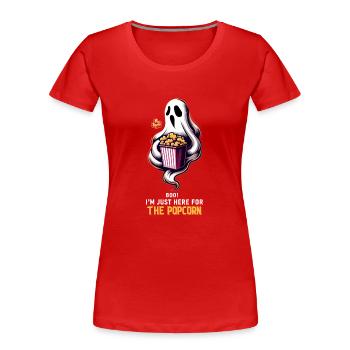 Dicton de pop-corn amusant, pop-corn en rafale - T-shirt bio Premium Femme - rouge - Devant - Mia (176cm)