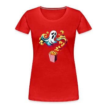 Dicton de pop-corn amusant, pop-corn en rafale - T-shirt bio Premium Femme - rouge - Devant - Mia (176cm)