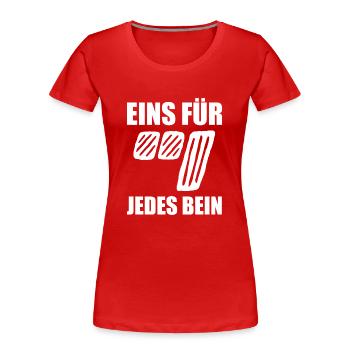 Un pour chaque accordeur mécanique de jambe - T-shirt bio Premium Femme - rouge - Devant - Mia (176cm)