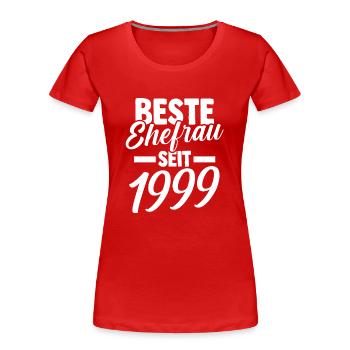 Valentine's Day Best Wife Since 1999 - Women's Premium Organic T-Shirt - red - Front - Mia (176cm)