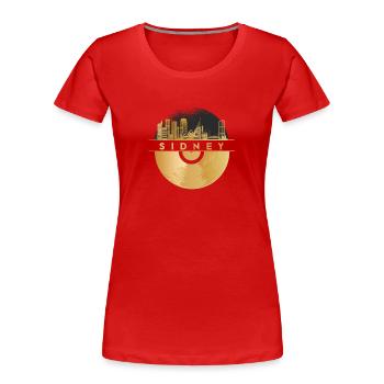 Vinyl-Schallplatte Disco-Musik Skyline-Sidney - Frauen Premium Bio T-Shirt - Rot - Vorne - Mia (176cm)