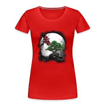 Märchen Fabeltier Drache Drachen Märchenfigur Myth - Frauen Premium Bio T-Shirt - Rot - Vorne - Mia (176cm)