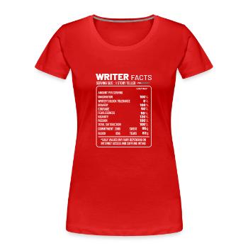 Autor - Frauen Premium Bio T-Shirt - Rot - Vorne - Mia (176cm)