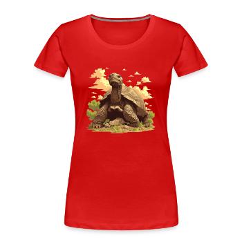 Tortues géantes Tortue géante - T-shirt bio Premium Femme - rouge - Devant - Mia (176cm)