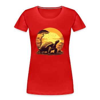 Tortues géantes Tortue géante - T-shirt bio Premium Femme - rouge - Devant - Mia (176cm)