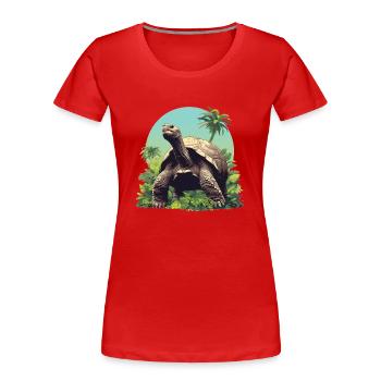 Tortues géantes Tortue géante - T-shirt bio Premium Femme - rouge - Devant - Mia (176cm)