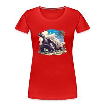 Tortues géantes Tortue géante - T-shirt bio Premium Femme - rouge - Devant - Mia (176cm)