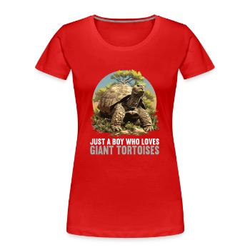 Tortues géantes Tortue géante - T-shirt bio Premium Femme - rouge - Devant - Mia (176cm)
