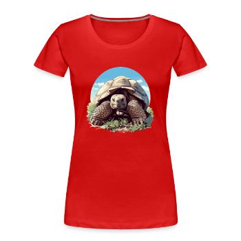 Tortues géantes Tortue géante - T-shirt bio Premium Femme - rouge - Devant - Mia (176cm)