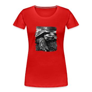 Tortues géantes Tortue géante - T-shirt bio Premium Femme - rouge - Devant - Mia (176cm)