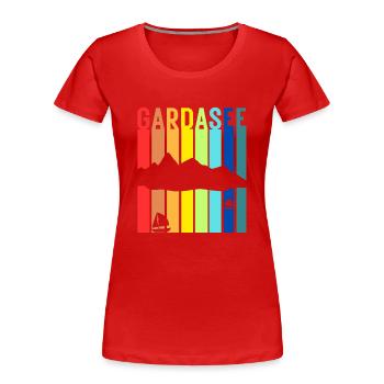 Gardasee Vintage Lago Di Garda Italien Urlaub - Frauen Premium Bio T-Shirt - Rot - Vorne - Mia (176cm)