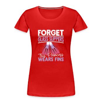 Oubliez les pantoufles de verre Cette princesse porte des palmes Div - T-shirt bio Premium Femme - rouge - Devant - Mia (176cm)