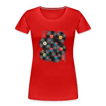 Old School Schallplatten - Frauen Premium Bio T-Shirt - Rot - Vorne - Mia (176cm)