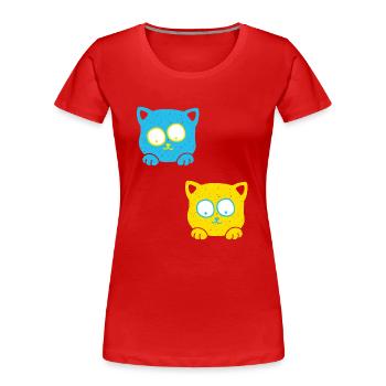Animal shelter, animal lover, animal welfare, cats, Ukraine - Women's Premium Organic T-Shirt - red - Front - Mia (176cm)