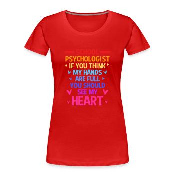 Schulpsychologe Psychologe Psychotherapeut - Frauen Premium Bio T-Shirt - Rot - Vorne - Mia (176cm)