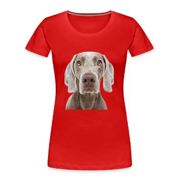 Weimaraner - T-shirt bio Premium Femme - rouge - Devant - Mia (176cm)