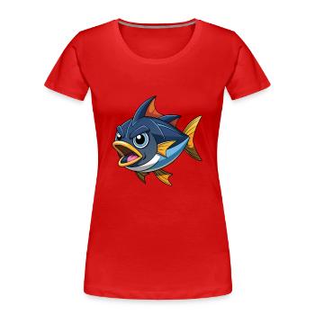 THON À NAGEOIRES NOIRES - T-shirt bio Premium Femme - rouge - Devant - Mia (176cm)